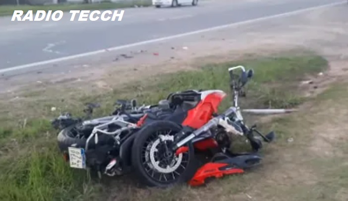 Fuerte accidente entre una moto y un auto en la Ruta Nacional N° 34