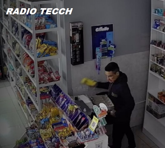 Robo a un drugstore: quedó grabado y se llevó todo en 7 segundos